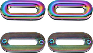 4Pcs Screw Together Grommets, 1 Inch Alloy Screw-in Oval Eyelets Grommets Bag Loop Curtain Grommets for DIY Sewing Clothes Leather Handbag Replacement, Colorful