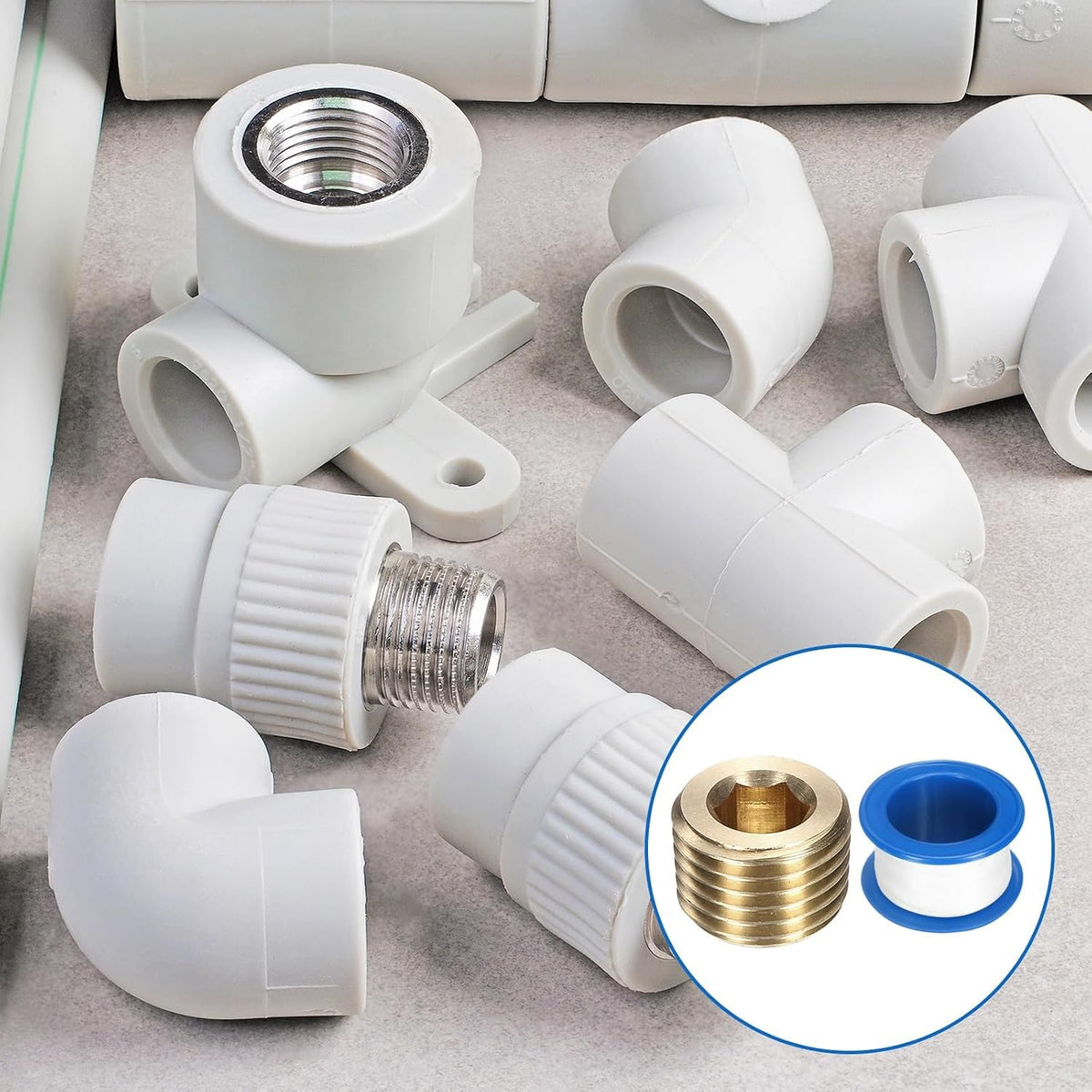 4Pcs 1/4 BSP Brass Pipe Plug Fitting, Maschio Filetto Interno Hex Socket Cappuccio Tubo, Plug Incavato per Sigillare Porta Tubo, Valvola Solenoidica Pneumatica