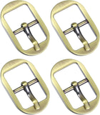 Metal Roller Buckle, 4Pcs 0.6 Inch Single Prong Belt Buckle Oval Center Bar Buckles for Leather Craft Accessories Belt, Bronze
