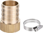 Brass Barb Hose Fitting Connector Adapter 32mm Barbed x G1 Female Pipe with Stainless Steel Hose Clamp