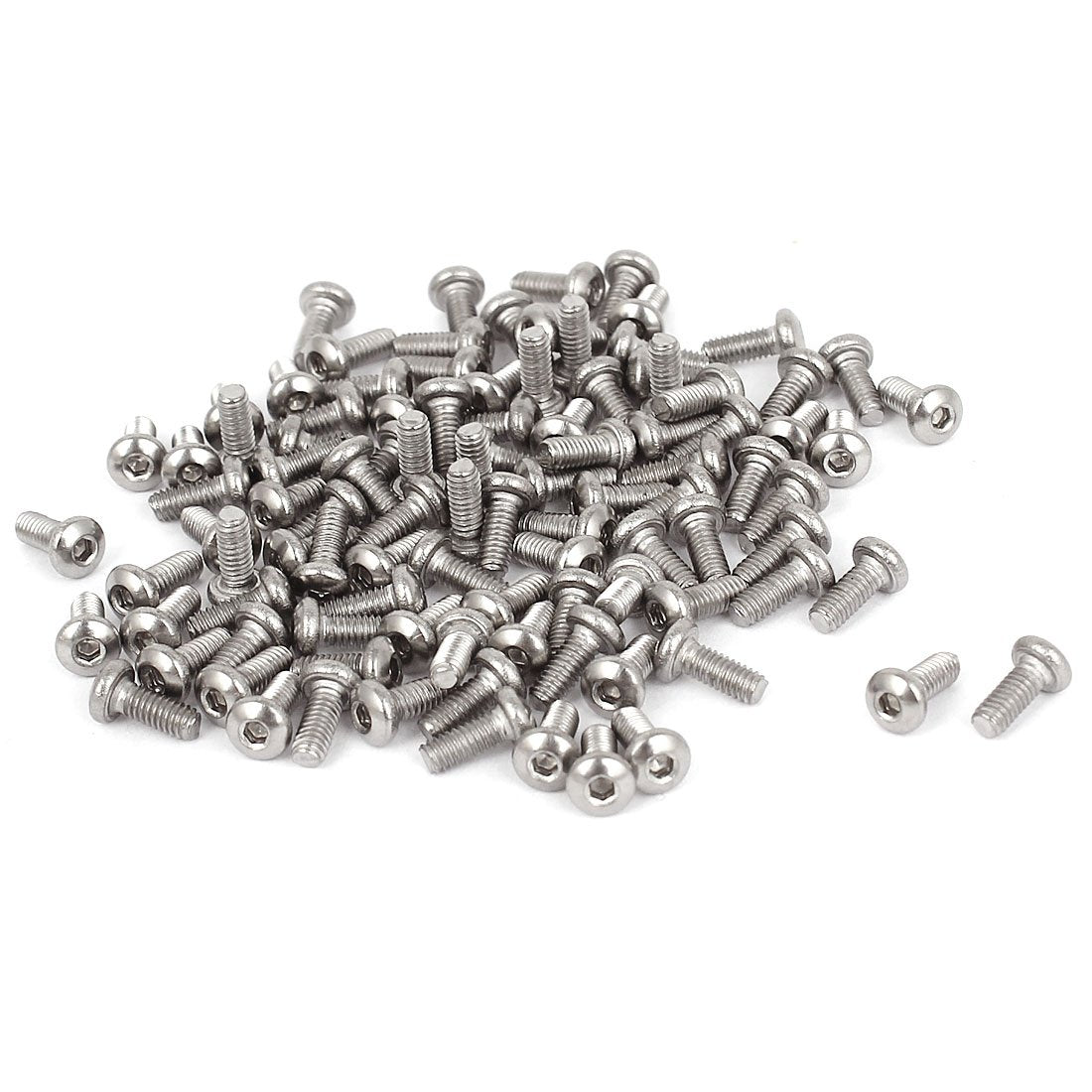 0.45mm Pitch M2.5x6mm Hex Socket Button Head Cap Screws 100 Pcs