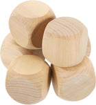 6pcs Blank Wooden Dice, 50mm 2 inch Unfinished Wooden Cube Rounded Corners Square Block for DIY Craft Projects
