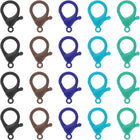 100 Pcs Mixed Colors Hard Plastic Lobster Claw Clasps Lanyard Snap Clip Hooks (Sapphire Blue/Lake Blue/Purple/Dark Brown/Black)