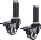 Swivel Expanding Stem Caster with Brake 1.5" Diameter 88Lbs Load Capacity, for Kitchen Prep Tables, PVC, Pack of 2