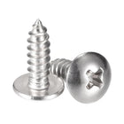 Phillips Head Self Tapping Screws, #8 x 1/2" 304 Stainless Steel Wood Sheet Metal Screw 50pcs