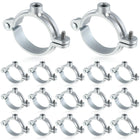 LinkMejor 20 stk 1-1/2" Split Ring Rørholder Galvaniseret Brætte, Sølv
