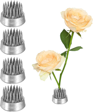 4pcs Flower Frog, Round Stainless Floral Frogs, Flower Arranger Fixed Tool Pin Frog for Flower Arrangement Vase, Fixation and Decoration (Silver, 0.9inch)