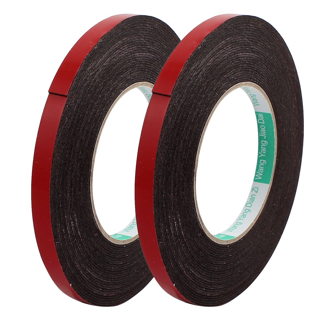2Pcs 10mm x 1mm Double Sided Self Adhesive Shockproof Sponge Foam Tape 10M Length Red