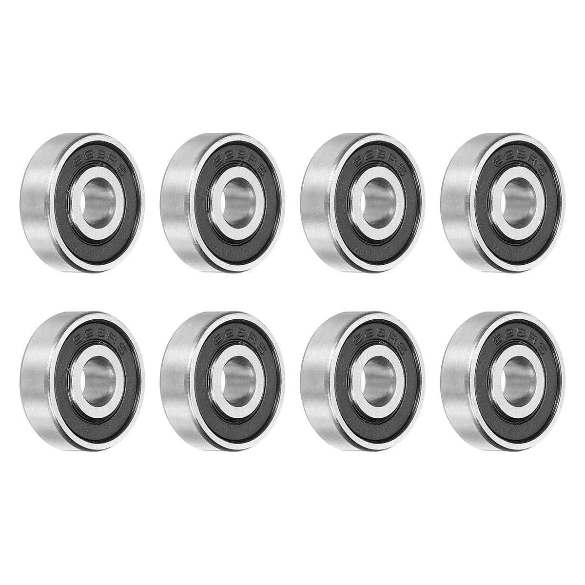 8pcs 625-2RS Deep Groove Ball Bearings 5 x 16 x 5mm Chrome Steel Bearing Double Rubber Shielded Precision Bearings, P6 (ABEC 3)