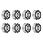 8pcs 625-2RS Deep Groove Ball Bearings 5 x 16 x 5mm Chrome Steel Bearing Double Rubber Shielded Precision Bearings, P6 (ABEC 3)