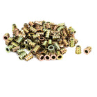 a16103100ux0953 M4x9.5 mm Interface Hex Socket Threaded Insert Nuts for Wood Furniture (Pack of 100)