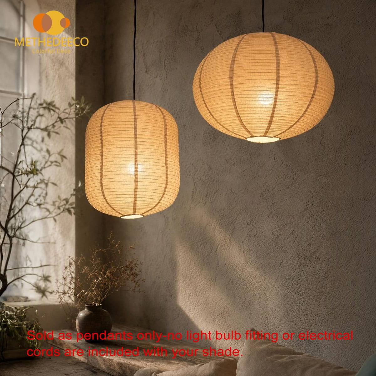 LinkMejor Umbrelă de Lumină Pusă în Suspensie Set, Bej Natural, 2PCS