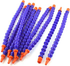 10PCS Round Nozzle 1/4PT Flexible Oil Coolant Pipe Hose Blue Orange