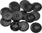 80Pcs Wooden Buttons, 38mm(1 1/2") 4 Hole Round Wood Sewing Button Craft for Sewing DIY Craft Clothing, Black