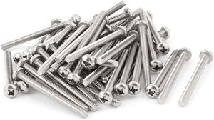 50 Pcs M4x50 Stainless Steel Phillips Pan Head Machine Screws Bolts