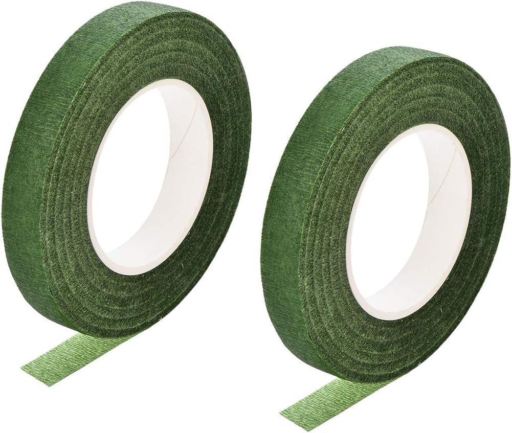 LinkMejor 2 Roll 1/2-inch Wide 30Yard Green Floral Tape Flower Adhesives Floral Arrangement Kits