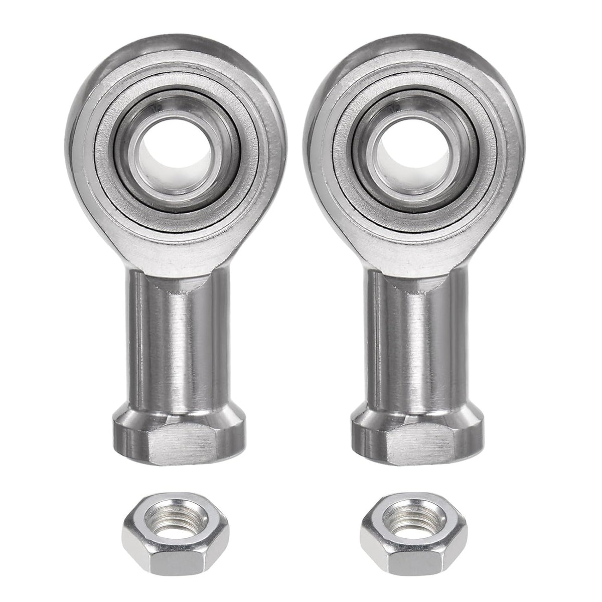 2pcs SSI8T/K Female Rod End Bearing M8 Bore and M8x1.25 Right Hand Thread, Stainless Steel Joint Rod Ends, Includes Jam Nuts