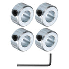 4pcs Set Screw Shaft Collars 7/16" Bore Zinc Plated Steel Shaft Collars, 7/8" OD, 7/16" Width Axle Collar Clamp with Hex Wrench