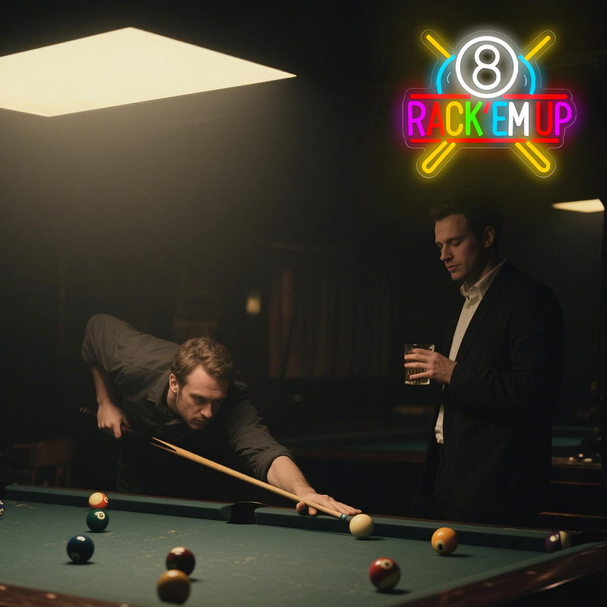 Billard Neon Sign för Väggdekoration Dimbar Pool Neon Lampa för Man Cave