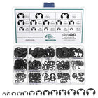 450 Pcs E-Clip External Retaining Rings Kit, Manganese Steel Circlip Snap Retaining Assortment Kit for Valves, Electrical Appliances, Cars and Cylinders, Black