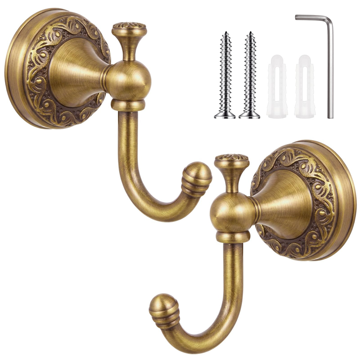 LinkMejor 2 Pack Accesoriu de Baie Antichizat, Perete Montat, Bronz, Unic