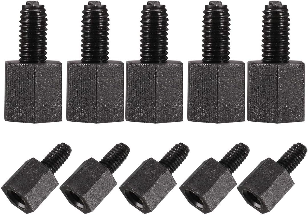 M3x6mm+6mm Male-Female Hex Nylon PCB Motherboard Spacer Standoff for FPV Drone Quadcopter, Computer & Circuit Board Black 50pcs