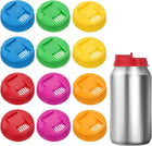 12pcs Soda Can Lids, 2.4 Inch Plastic Can Covers, Lid Covers Round Protector Fit Standard Size for Soda Beverage Beer, Keep Carbonated (Red, Purple, Yellow, Green, Blue, Orange)