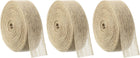 3 Rolls Natural Burlap Fabric Ribbon 1-1/4 Inch Burlap Wired Ribbon Tan Jute Linen Rustic Ribbon Rolls for DIY Crafts Home Decoration
