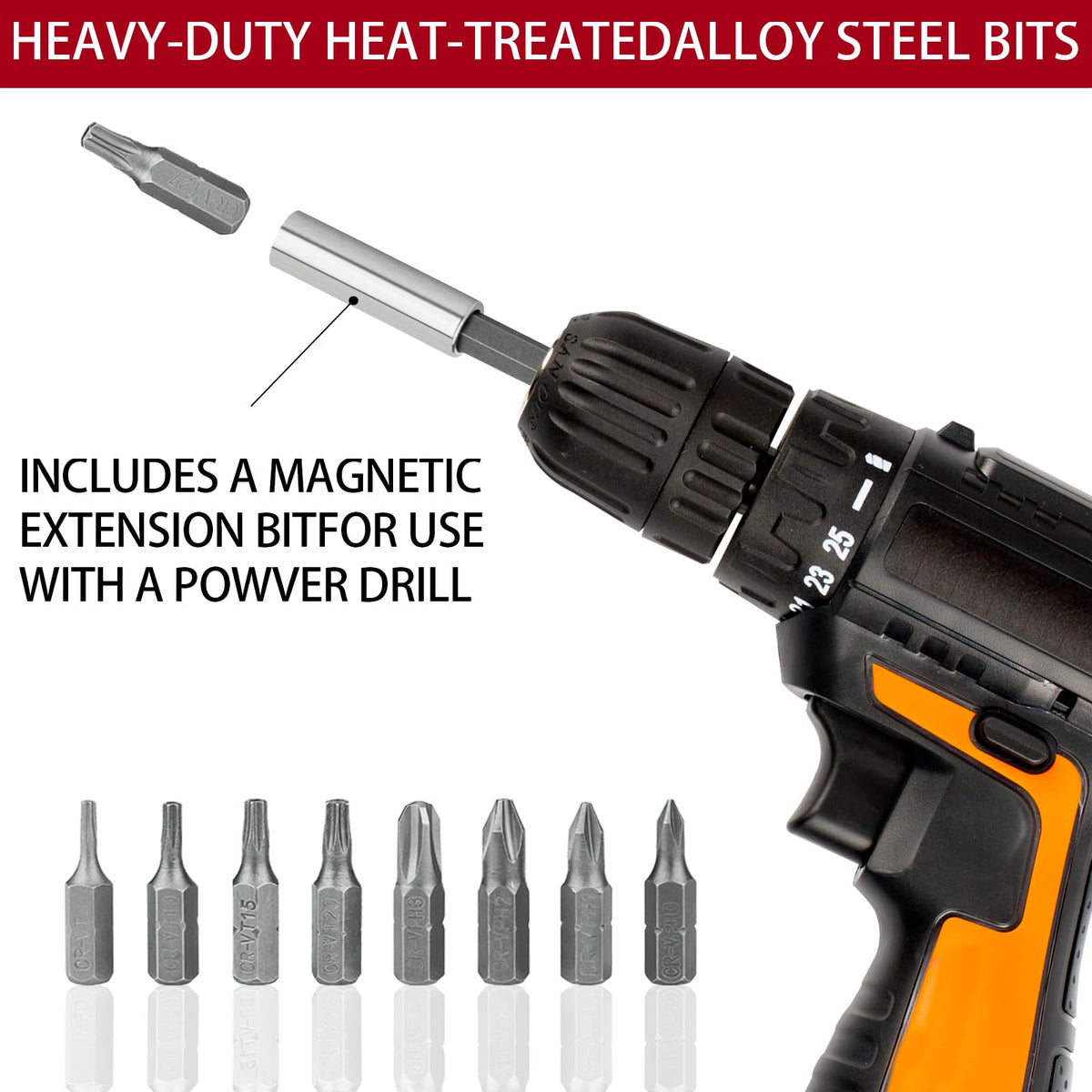 Set di 46 punte per la sicurezza, con punte Torx, quadrate, metriche e SAE, Torq, Phillips, a foro triangolare, a spina, per la sicurezza, set completo di utensili per la sicurezza, resistenti ai danni (rosso)