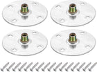 4Pcs M8 Brad Hole t Nut, 70mm/2.8inch Round Base Weld Nuts Flange Insert Female Thread with Mounting Screws for Wood Furniture
