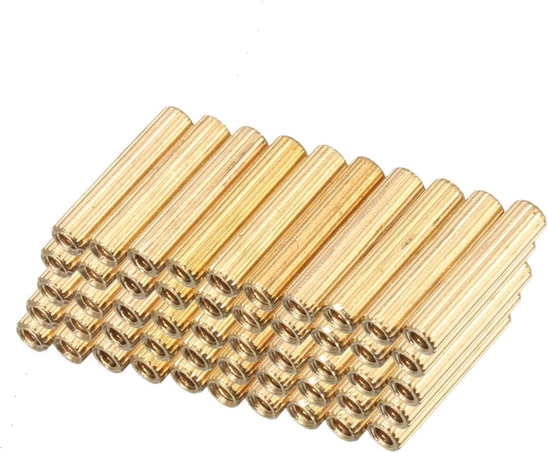 50pcs Brass Round Straight PCB Pillar Female Thread Standoff Spacer M2x3x14mm