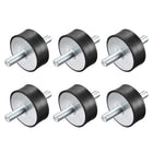 M10x28mm Rubber Mounts, 6pcs Anti Vibration Isolator Studs Shock Absorber Male for Air Compressors, Garage Motor, Diesel Engines, 50x20mm
