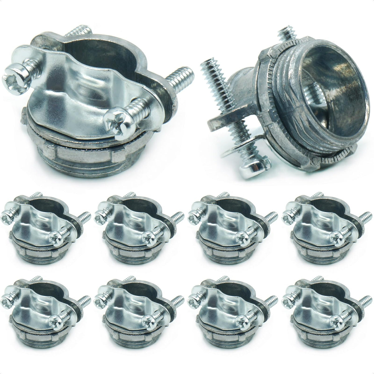 LinkMejor 10 Pcs 3/4 inch Conduit Clamp Cable Connectors