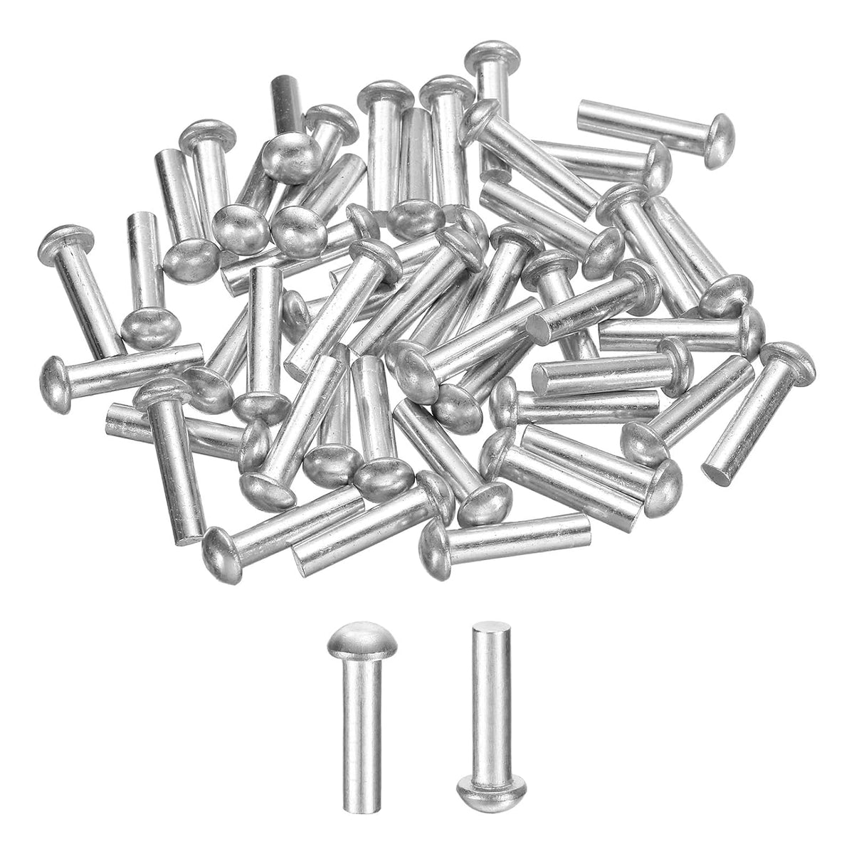 30 Pcs Brazier Head Solid Aluminum Rivets, M4 Dia x 16mm Length Round Head Aluminum Boat Rivets for Repairing Boats, Machinery, Aircraft, Automobile Industry
