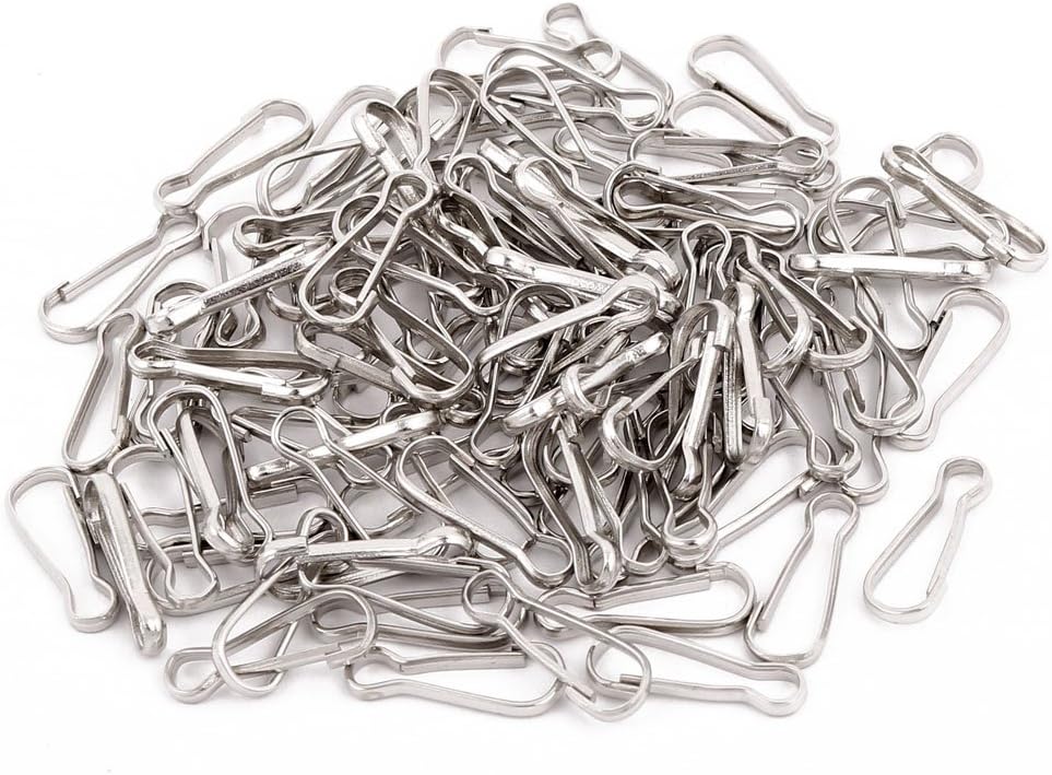 LinkMejor 100 Pcs Chandelier Connectors Buckle Chrome Tone 15mm Long for Fastening Crystal