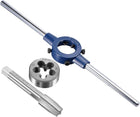 5/8-11 UNC Tap and Die Set with 38mm Round Die Stock Handle Wrench, High Speed Steel Machine Thread Tap and Round Die Threading Tool