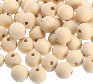 100pcs Round Wood Balls 25mm Diameter Unfinished Solid Wooden Spheres, Natural Wood Craft Balls for DIY Craft Projects Art Ornaments