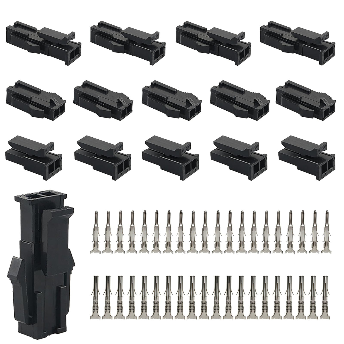 10 Sets 2 Pin Connector Kit Compatibel met Molex Micro-Fit 3.0 Dubbele Rij