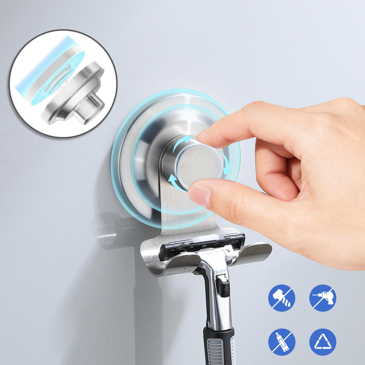 Porta per rasoi per doccia LinkMejor Suction Razor Holder, pack di 2 pezzi