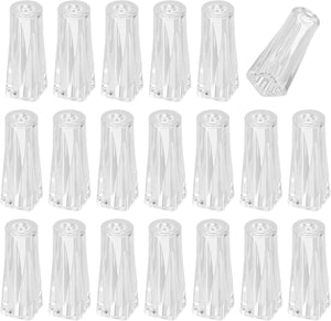 20Pcs Cord Knobs, Plastic Cord Tassel Drops Pull End Pendant Hanging Ball Pulls for Window Blinds Shade Curtain Craft, Transparent Cuboid