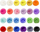 72 PCS Needle Felting Wool - 24 Colors Nature Fibre Wool Yarn Roving Needle Felting Hand for Wool Felting Yarn Supplies DIY Craft Materials, 3g/Pack