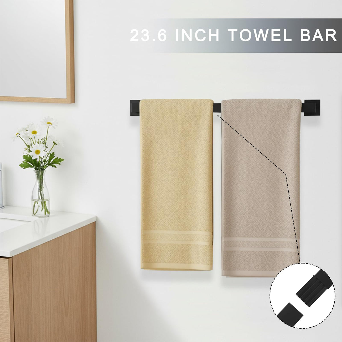 24-calowy uchwyt do ręczników ze stali nierdzewnej zestaw