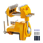 LinkMejor Bench Vise, 360° Swiveling Articulating Vise, Clamp-On Vise for Workbench, Cast Steel Table Clamp Vise, Pipe Vise, Bench Vice for Woodworking, DIY, Drilling, Sawing, Metal Working