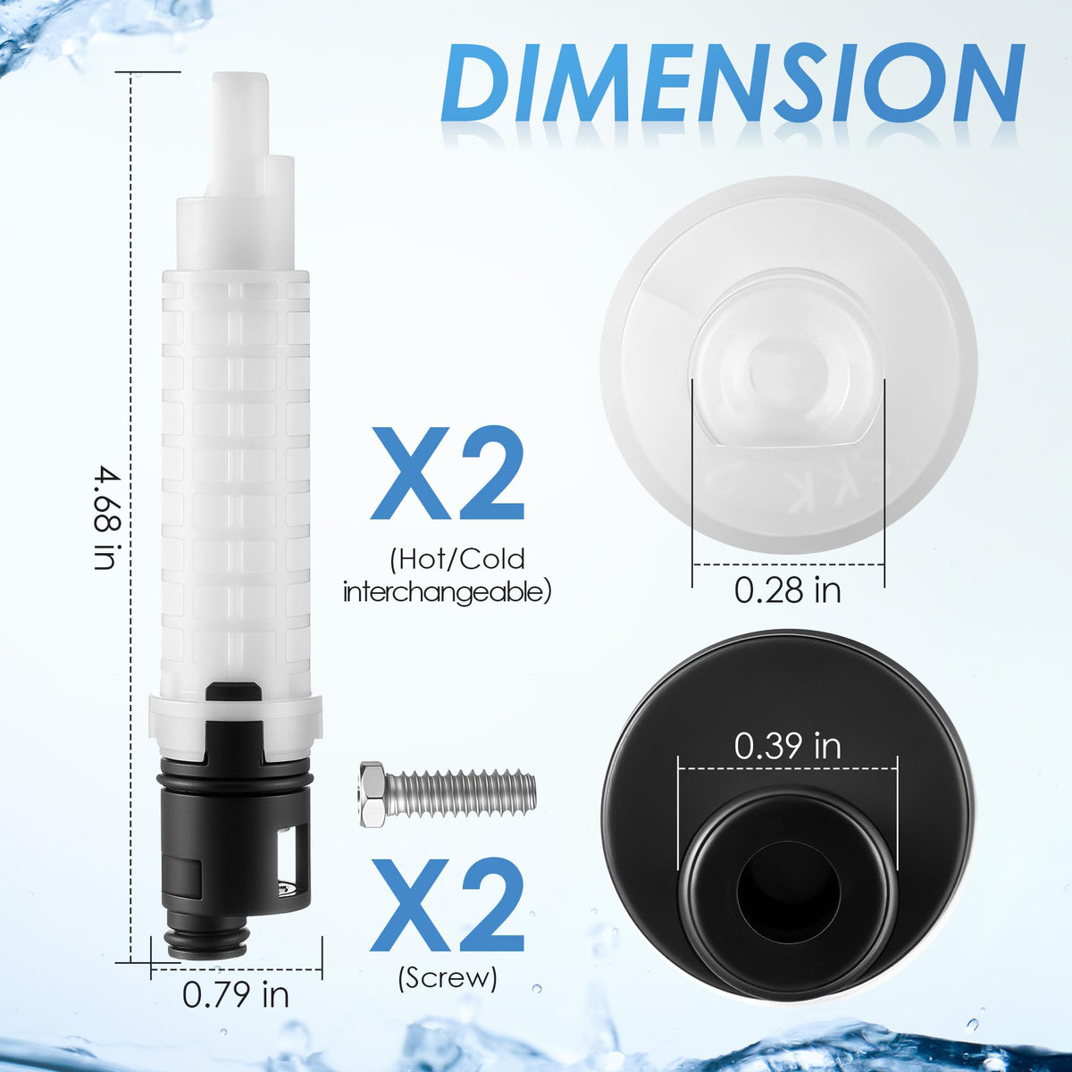 Opvarm eller Kold Brus Cartridge Kompatibel med RP22018 (2 stk)