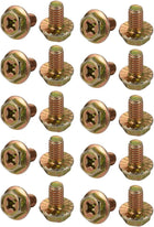 20Pcs M6x10mm Yellow Zinc Plated 4.8 Grade Phillips Drive Serrated Flange Hex Head Bolt