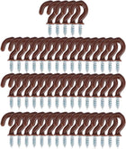 50pcs Cup Ceiling Hooks 1/2 Inch Vinyl Coated Metal Screw in Holder Hooks for Home Office Plants Outdoor Lights Hanger Brown