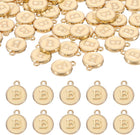 LinkMejor 52pcs Letter Charm, Enamel Letter Pendants, Alphabet B Pendants Double Sided Beads Charm for DIY Bracelet Necklace Pendants Earring Jewelry, Champagne Gold