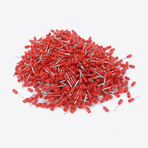 E0508 Wire Crimp Insulated Ferrule Pin Cord Terminal AWG22 with 1000 Piece, Red