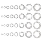 400Pcs External and Internal Tooth Washers Assortment Kit, 304 Stainless Steel Tooth Locking Ring Washers Quick Speed Star Nut Locking Fastener, Silver