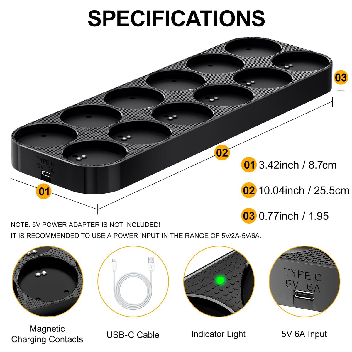 LinkMejor Luces de té recargables mejoradas con Base de Carga Magnética 12 Unidades